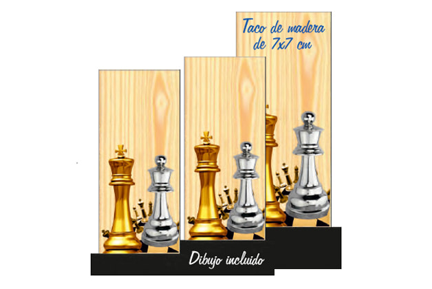 trofeos madera ajedrez